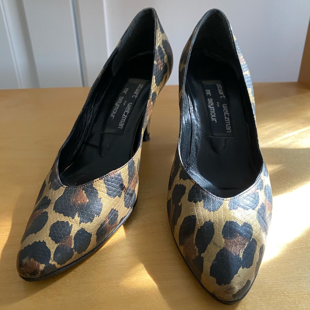 Stuart Weitzman for Mr. Seymour leopard heels
